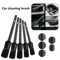 Ensemble de brosses pour le nettoyage des bords de la bouche d'aération Outil de nettoyage de la poussière Éponges Serviettes Accessoires pour le lavage de voiture