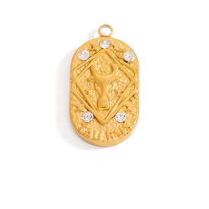 Colgantes de las Doce Constelaciones en Oro de 18K con Cristales de Estrás y Engaste de Bisel, Accesorios de Joyería DIY Unisex para Uso Diario - Product Image 4