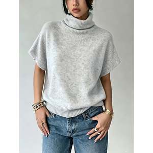 Drop Shoulder Relaxed Knit Vest Multicolor S Women's Fashion <b>Top</b> - Product Image 1