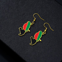 Boucles d'oreilles pendantes de haute qualité en acier inoxydable, style ethnique, tendance, accessoires de voyage pour femmes, motif drapeau de la Martinique
