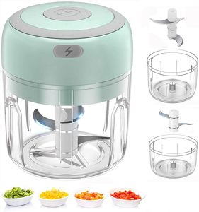 Portable Food Grade Manual Mini Garlic <b>Chopper</b> with USB Charging Stainless Steel Blade Eco-Friendly - Product Image 1