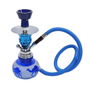 2024 Großhandel Moderne Nargile Shisha Wasserpfeife Mini Glas-Chicha mit Kopf und Schlauch-Zubehör für Bar & Geschenk - Product Image 1