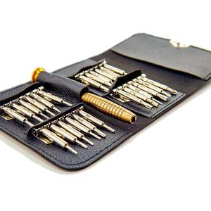 25 in 1 Leather Case Screwdriver Set for Mobile Phone Disassembly <b>Clock</b> Glasses Maintenance Tool Mini Screwdriver Set - Product Image 1