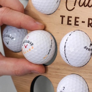 Wooden <b>Wall</b> Mounted Golf Ball Rack Round Storage <b>Display</b> Rack Natural Wood Color Rustic Style Living Room Use - Product Image 3
