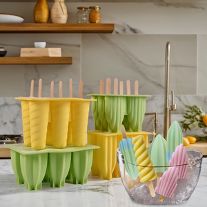 6 Cavity Starfruit Spiral Ice Cream Silicone Mold Food Grade With Lid For Easy Demolding - Product Image 1