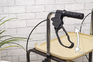 Déambulateur réglable en hauteur pour personnes âgées, chariot à 4 roues avec double plateau pour seniors, utilisation intérieure et cuisine - Product Image 6