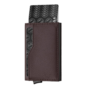 Vente en gros Portefeuille court en cuir de style vintage pour hommes avec fonction RFID Porte-cartes de crédit en métal dans une boîte cadeau avec couvercle de fermeture - Product Image 1