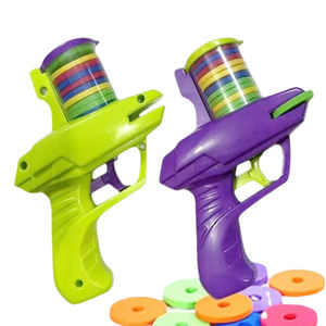 Jouet pistolet à disque volant à double lanceur pour enfants, jouet en plastique interactif pour l'extérieur, pour les parents et les enfants - Product Image 3