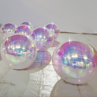 Ballon miroir gonflable de Noël, boules irisées en PVC, décoration scellée, sphère géante à bulles, décoration de fête, ballon brillant gonflable