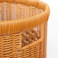 Panier de rangement minimaliste en plastique avec poignée, boîte rectangulaire en rotin tressé à la main, organiseur de cosmétiques pour salon et tiroir de table basse