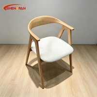 Fauteuils de salle à manger en bois d'ash massif naturel, style moderne, pour la maison, les restaurants, les hôtels, les cafés, avec revêtement personnalisé