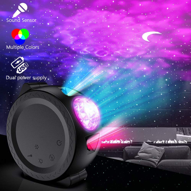 Remote Controlled LED Laser Starry Sky Light Projector Colorful USB LED Moon Nebula Night Light Beam Lights