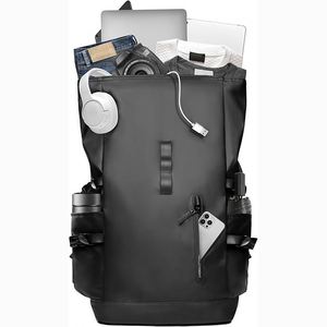 Sac à dos pour ordinateur portable Roll Top gratuit pour hommes et femmes, extensible, décontracté, 15,6 pouces, résistant à l'eau - Product Image 6