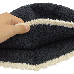 Uncle Stubble Bucket Hat Fleece Warm Winter Women's Fisherman Hat Camel Black Off White - Product Image 4