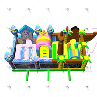 Nouveau design commercial : Château gonflable combiné pirate et princesse avec toboggan pour la location et la vente