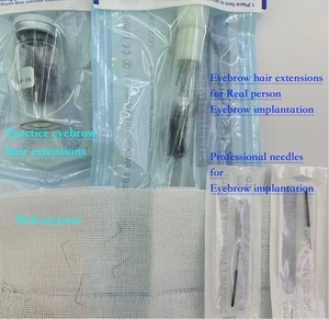 Aiguille de transplantation de cheveux pour sourcils à double usage - Tube creux pour cheveux naturels et entraînement, emballage stérile (30x80mm), 0.3g, faible MOQ - Product Image 1