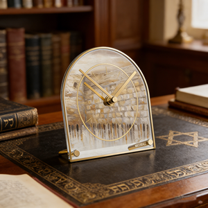 Reloj de Pared Acrílico Estilo Western con Marco Arqueado y Detalles Dorados, Decoración Judaica, Regalo para el Hogar, Estudio y Oficina - Product Image 3