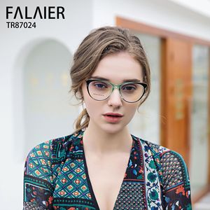 Gafas ópticas Falaier Cat Eye con montura TR90 51-18-138, protección contra la luz azul, gafas para mujer - Product Image 2
