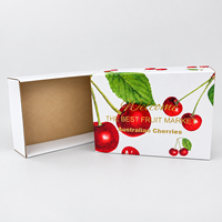 Boîte en carton ondulé écologique de style tiroir coulissant pour l'emballage de fruits frais, emballage de cerises et de baies pour la vente au détail