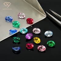 Pierres synthétiques colorées en vrac, pierres précieuses cultivées en laboratoire, saphir taille ovale, haute qualité, 1 carat, pour la fabrication de bijoux
