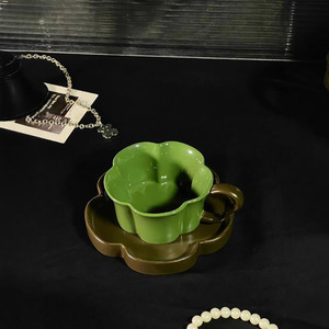 Creative Simple Afternoon Tea <b>Ceramic</b> Mug Retro Exquisite Breakfast Coffee <b>Cup</b> and Plate - Product Image 4