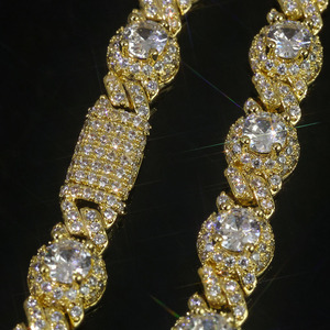 سوار هيب هوب فاخر من NUOYA بسلسلة الماس المثلجة هدية الفضة للرجال والنساء للارتداء اليومي - Product Image 4