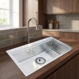 Fregadero de Cocina Económico Hecho a Mano de Acero Inoxidable 304, Fregadero Individual con Forma Cuadrada Rectangular de Buena Calidad - Product Image 4
