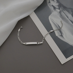 Braccialetto Personalizzabile in Acciaio Inossidabile con Ciondolo a Cuore, Nome Inciso in <span class=keywords><strong>Oro</strong></span>, Regalo Personalizzato per Uomini, Ragazzi e Ragazze - Product Image 4