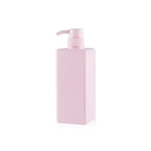 Tapa de prensa vacía rosa de 650ml, jabón de manos, gel de ducha, envase de embalaje, loción, botella de plástico PET, botella de champú