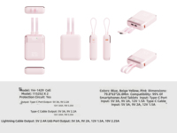 Cargador Portátil Ultra Delgado de Alta Capacidad 10000mAh 2 en 1 Tipo-C, Carga Rápida de 20W, Banco de Energía con Pantalla Digital, Cable de Viaje