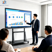 Tableau blanc interactif LED 4K de 65/75/86/98 pouces, écran tactile intelligent pour salles de réunion, conférences, écoles et projets