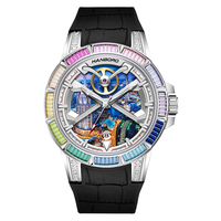 HANBORO Montre mécanique automatique de luxe pour homme Collection Dubai Cadran personnalisé caractéristique Silicone fabriqué givré