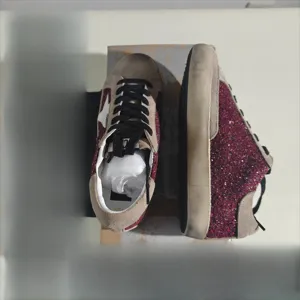 Baskets de luxe GGBD en cuir véritable brillant, à lacets, pour l'hiver, antidérapantes, confortables, style skate, couleur doré vieilli, pour la marche - Product Image 4