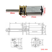 Motor de CC con Escobillas de Metal BringSmart SRN30-D3*20mm 12v con Caja de Cambios para Juguetes, Motor de CC de Imán Permanente de Baja Velocidad y Alto Torque de 3v