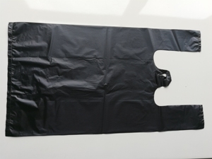 Eco-friendly Plastic Shopping Vest <b>Bag</b> PE Biodegradable Black Plastic T-shirt <b>Bag</b> t Shirt Plastic Carry <b>Bags</b> on Roll - Product Image 2