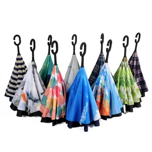 Benutzer definierte Magic Handle Double Layer Upside-Down Kinder Inverted Revrese Umbrella