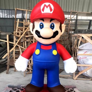 2024 Bán Buôn Ngoài Trời Phim Hoạt Hình Nhân Vật Nhân Vật Cuộc Sống Kích Thước Sợi Thủy Tinh Siêu Anh Hùng Mario Bức Tượng Đầy Màu Sắc Kim Loại Mạ Handmade - Product Image 3