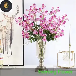 Offre Spéciale haute qualité artificielle pois fleurs soie tige unique Ins aime violet bleu rose pour mariage décoration de la maison
