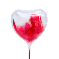 Amour gonflable en gros ensemble Mini décoration fête grand support en forme de feuille transparente joyeux anniversaire petit ballon coeur avec tige