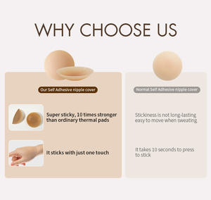 Real Self Silikon Matte Nippelabdeckungen für Damen, selbstklebende Brust-Pads im Reißverschluss-Etui, gute Verpackung, Intim-Accessoires - Product Image 6