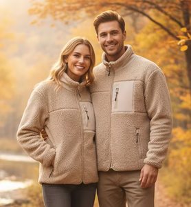 LADY MEN New Winter Solid Fashion Outdoor Unisex Sherpa Heavy Fleece Zipper Windproof Casual Jacket Polar Fleece Hiking