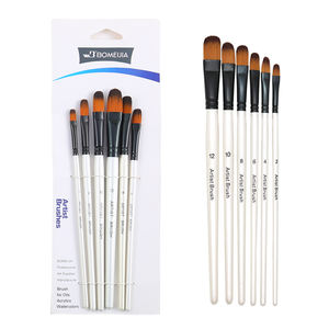 BOMEIJIA - Juego de 6 Pinceles de Acuarela Blancos Perla para Principiantes, Pinceles de Pelo de Nailon para <span class=keywords><strong>Pintar</strong></span> con Acrílico y Gouache - Product Image 4
