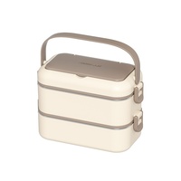 Boîte à bento en acier inoxydable 304 double couche de grande capacité allant au micro-ondes Boîte de papier rectangulaire en carton emballé chauffant en PP pour aliments