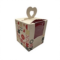 Boîtes en papier de Noël jetables personnalisées en gros avec fenêtre transparente pour l'emballage de gâteaux et de cadeaux de boulangerie