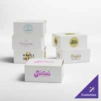 Boîte de boulangerie personnalisable blanche de qualité alimentaire Emballage de boulangerie personnalisé pour biscuits, gâteaux, cupcakes Emballage cadeau
