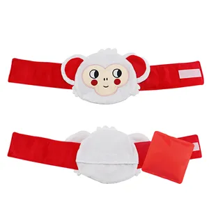 Babies kids plush fabric cute monkey waist lumbar belt cold hot gel compress bag gel ice cooling heating pack wrap