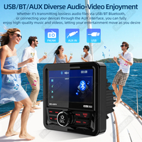 Récepteur multimédia numérique marin stéréo JMC 4 pouces avec écran couleur, AM/FM/USB/BT, 4x50W, étanche pour ATV, UTV, SUV, camping-car, bateau de golf