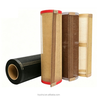 Bande transporteuse en maille ouverte PTFE marron-noir pour four, avec bordure cousue en cordon Kevlar