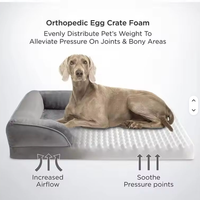Canapé-lit orthopédique confortable et moelleux pour grands chiens, avec mousse à mémoire de forme pour soulager les douleurs articulaires, antidérapant, pour une utilisation intérieure toute l'année