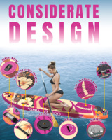 Planche de paddle gonflable Fly Eagle 11' unisexe en PVC, portable, système à 3 ailerons, pour le surf en mer, le paddleboard debout